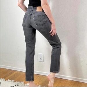 VINTAGE 90s 501 Faded Black Levi’s Slim Straight Leg Waist 28